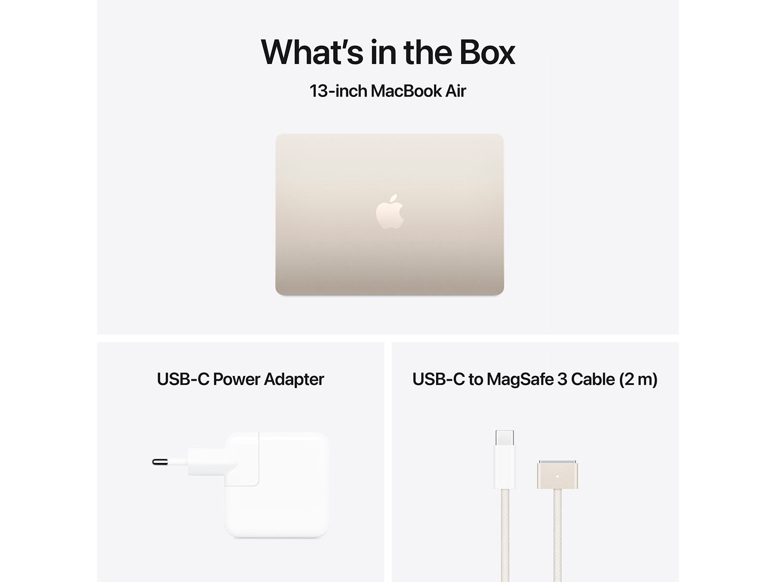 MacBook Air 2025 13" M4 10CPU, 8GPU, 16GB, 256GB - Starlight - (MW0Y3DK/A)