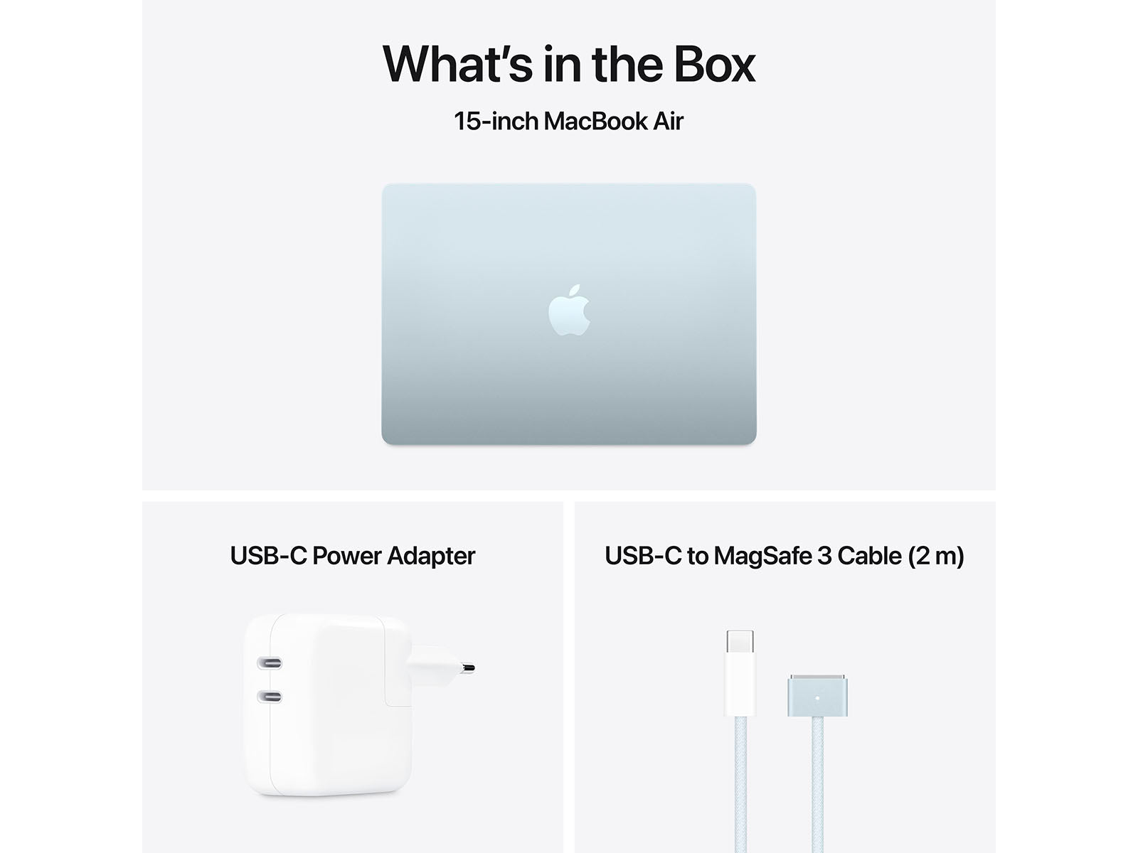 MacBook Air 2025 15" M4 10CPU, 10GPU, 16GB, 256GB - Himmelblå - (MC7A4DK/A)