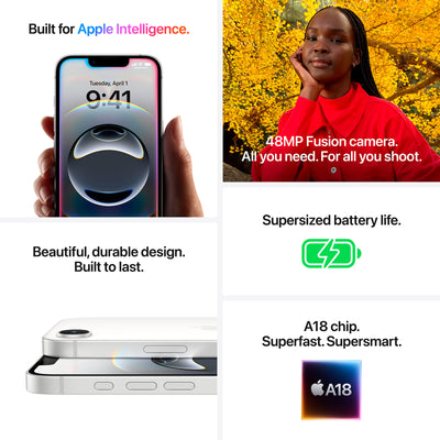 Apple iPhone 16E 128GB White - (MD1R4QN/A)